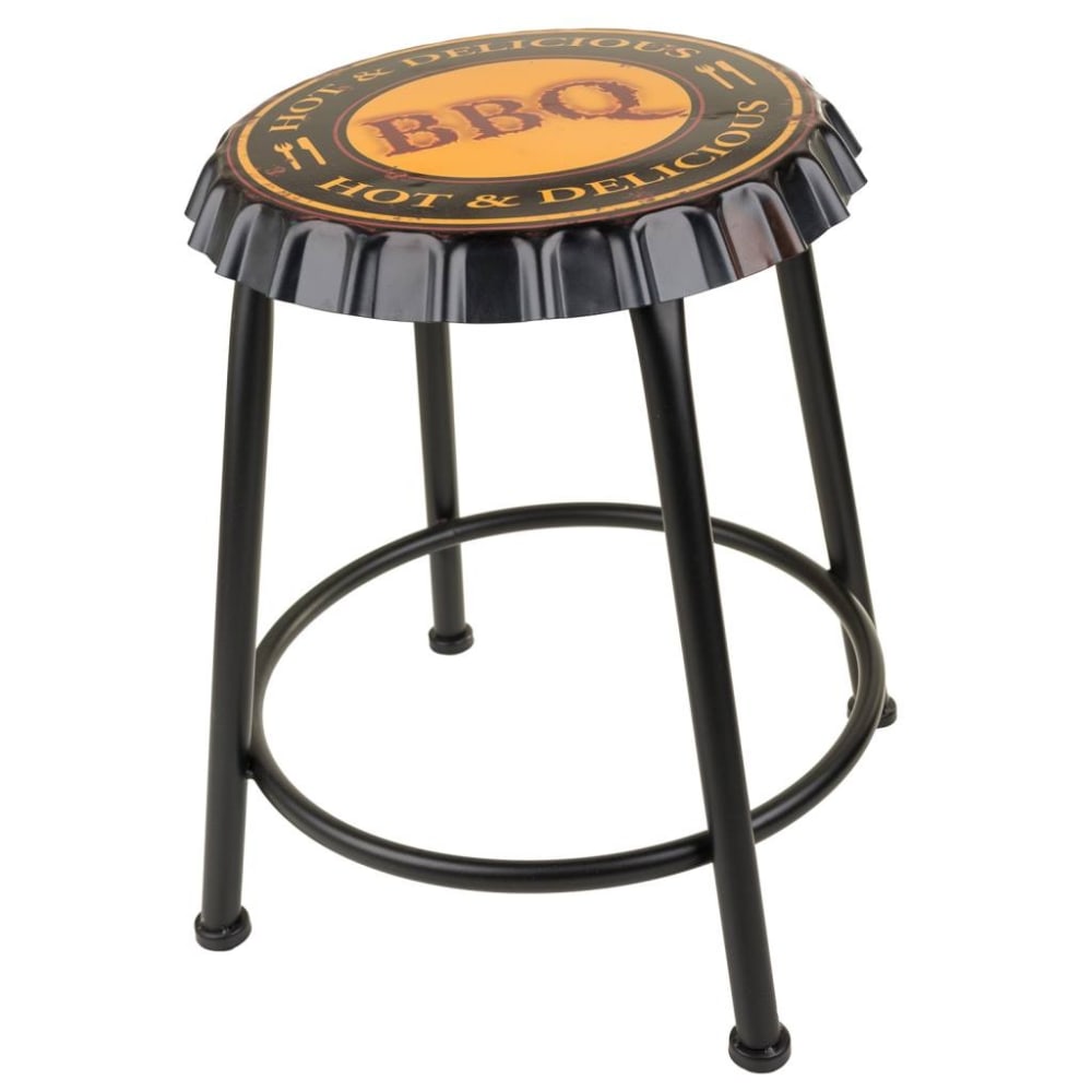 Tabouret en métal noir 35x35x46 cm