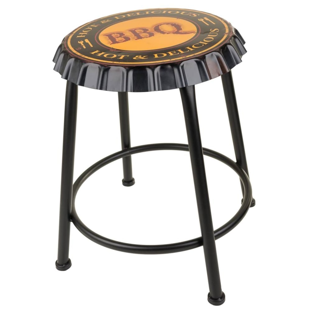 Taburete de metal negro 35x35x46