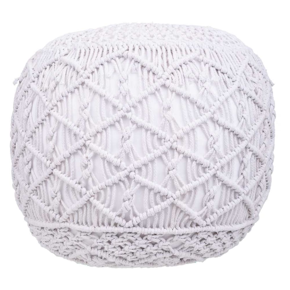 Puff de algodón trenzado blanco 45x45x40 - Maisons du Monde