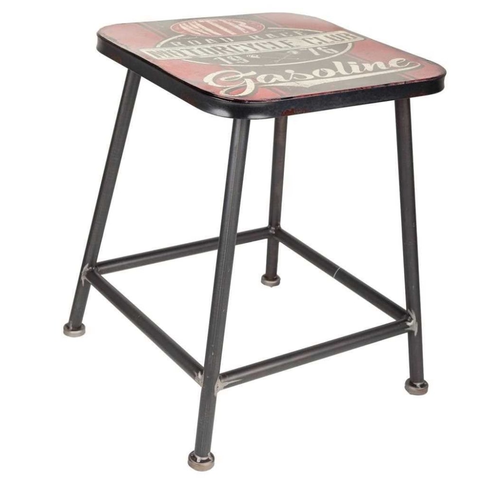 Taburete de metal 38x38x45 rojo