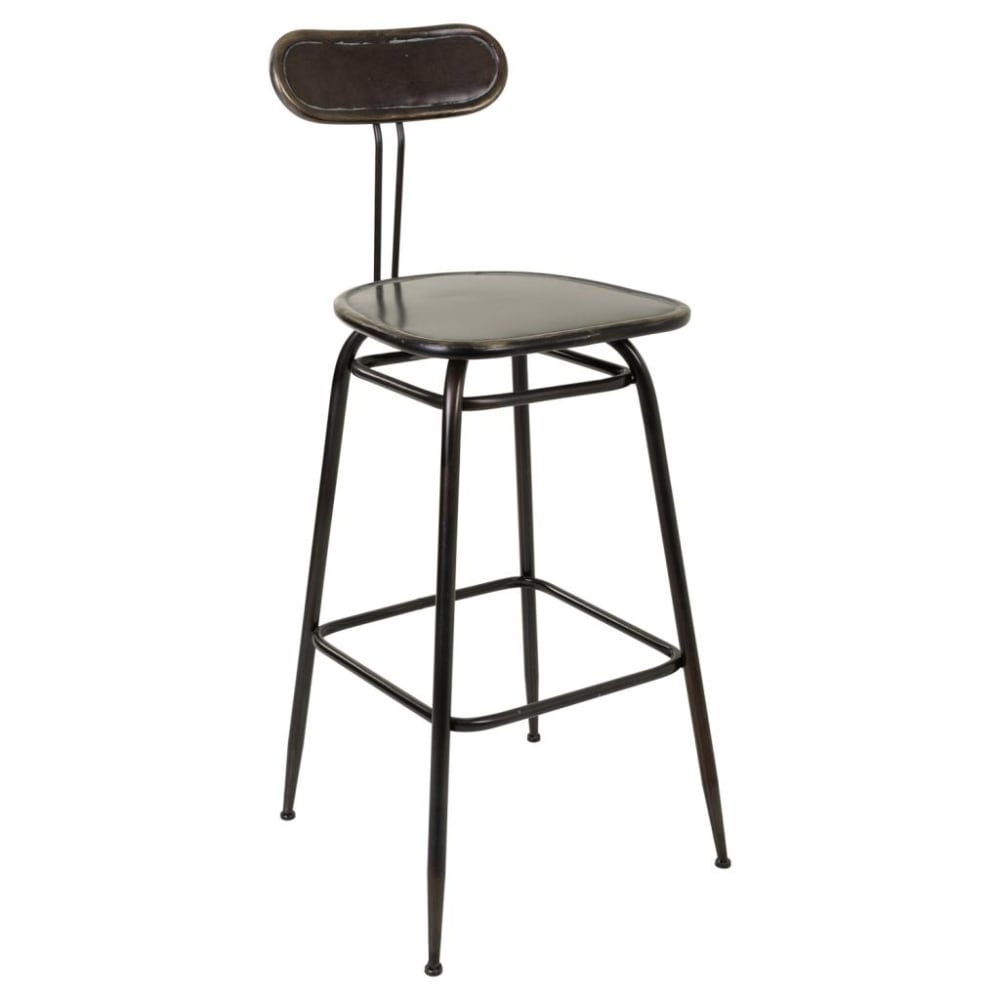 Taburete de metal marrón 45x36x106