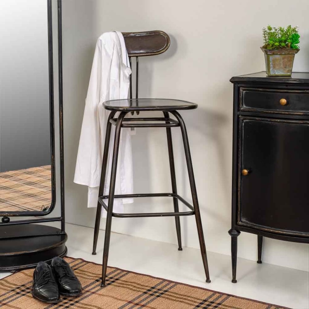Taburete de metal marrón 45x36x106 - Maisons du Monde