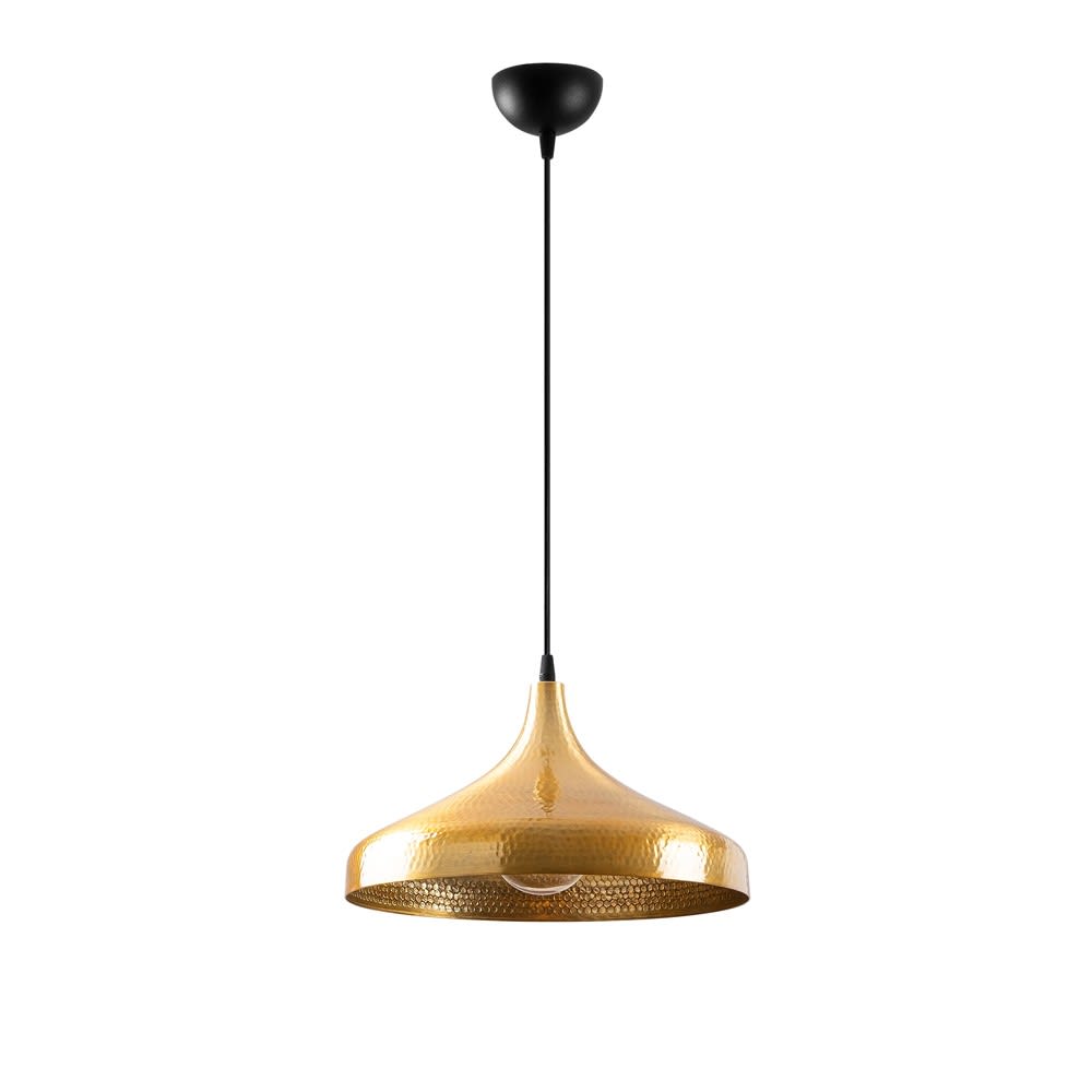 Wonderlamp Hängeleuchte mit goldenem Metallschirm und Relief-Effekt style vintage - Metall