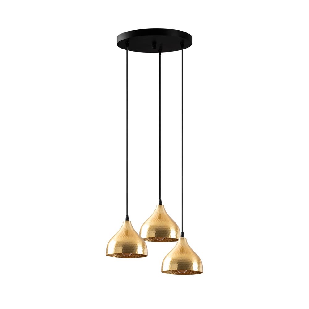 Wonderlamp Einfache nordische Gold-Pendelleuchte mit 3 Lichtern style modern Gold Metall