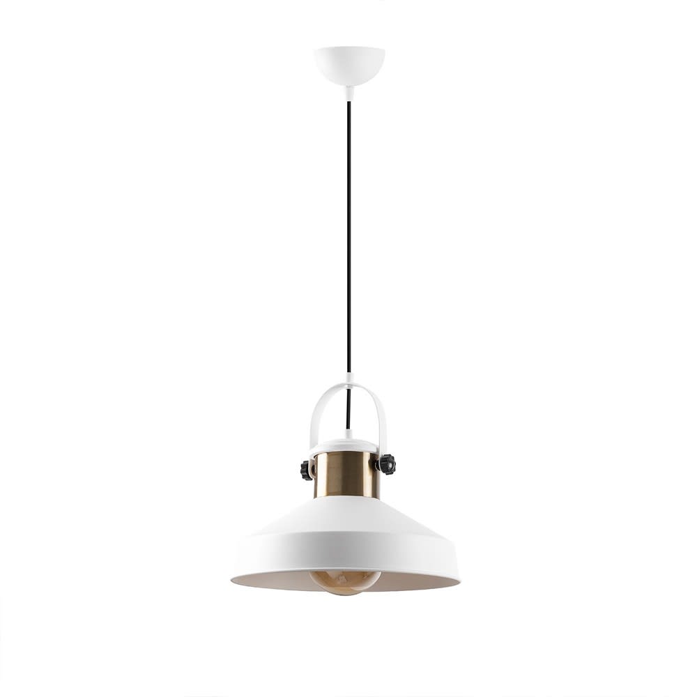 Wonderlamp Hängelampe im Vintage-Stil mit weißem Metalllampenschirm ø35cm style vintage - Metall