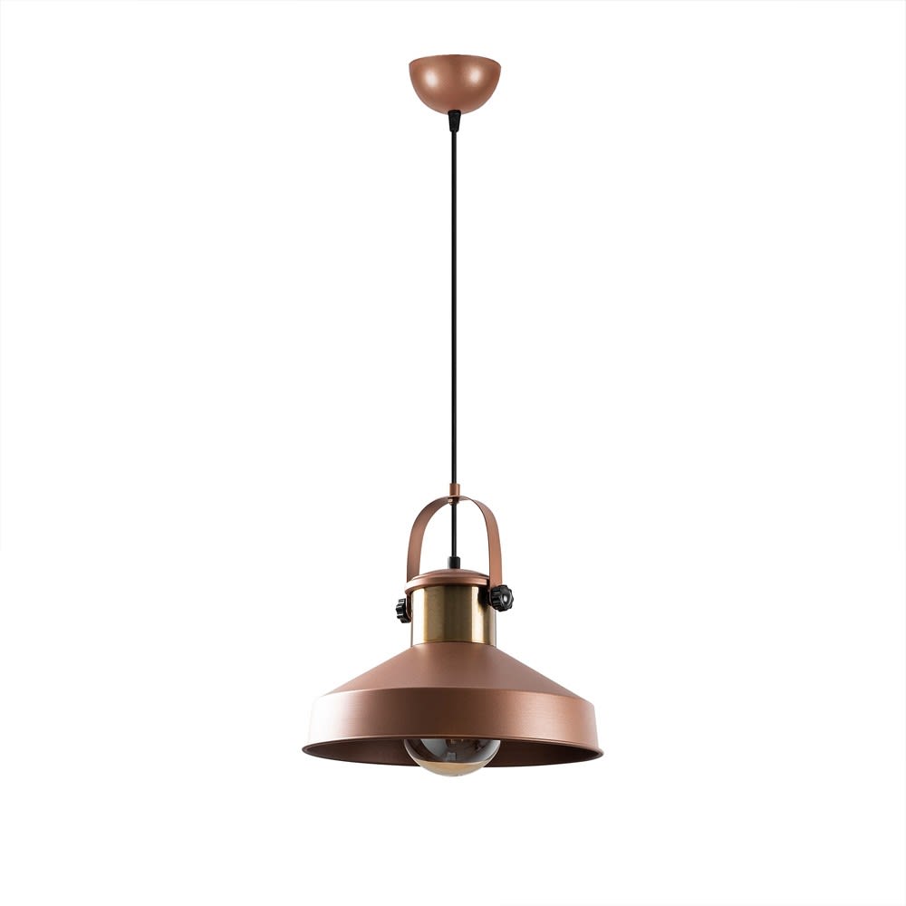 lampara de techo retro vintage cobre y detalles en laton