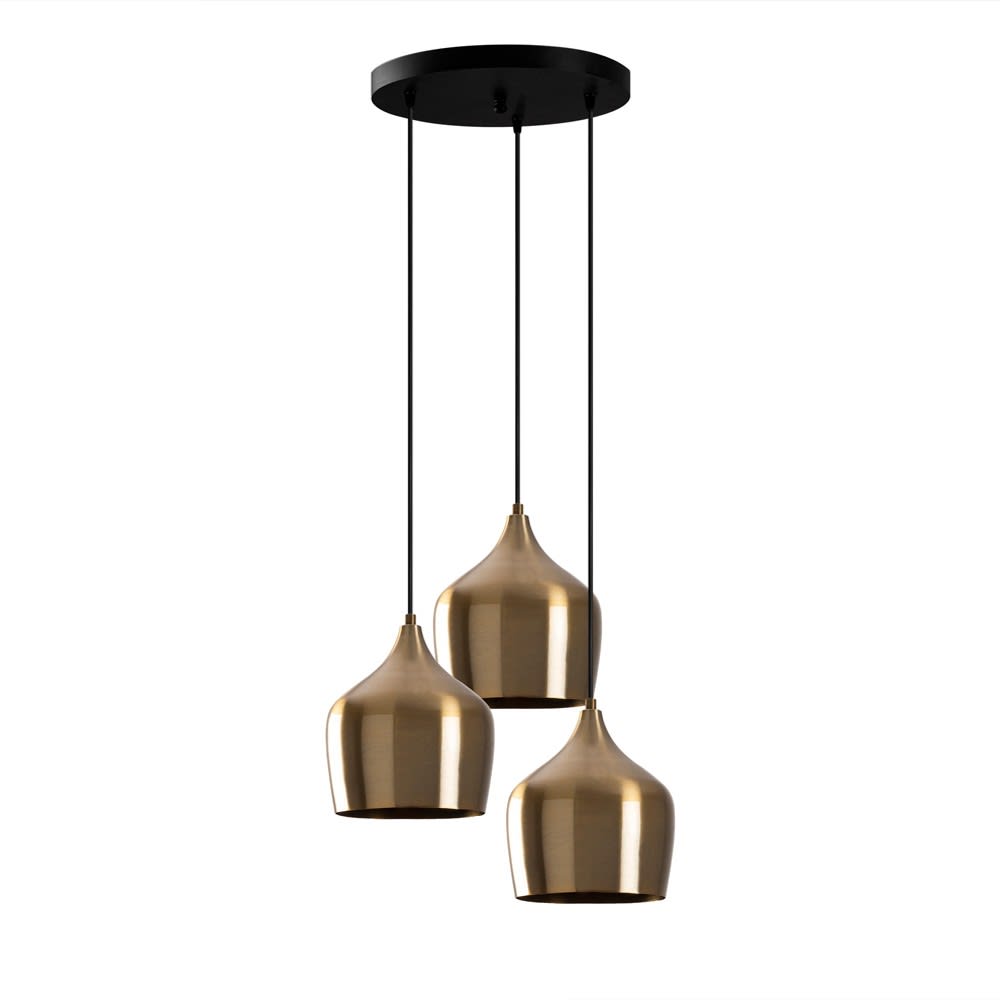 Wonderlamp Lámpara colgante 3 luces negro
