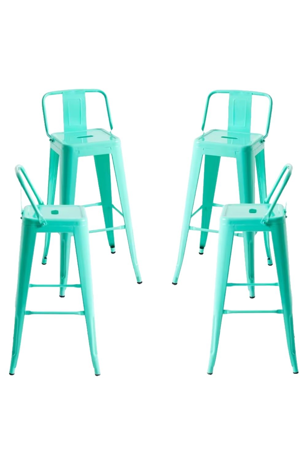 Pack 4 taburetes color verde menta en acero reforzado