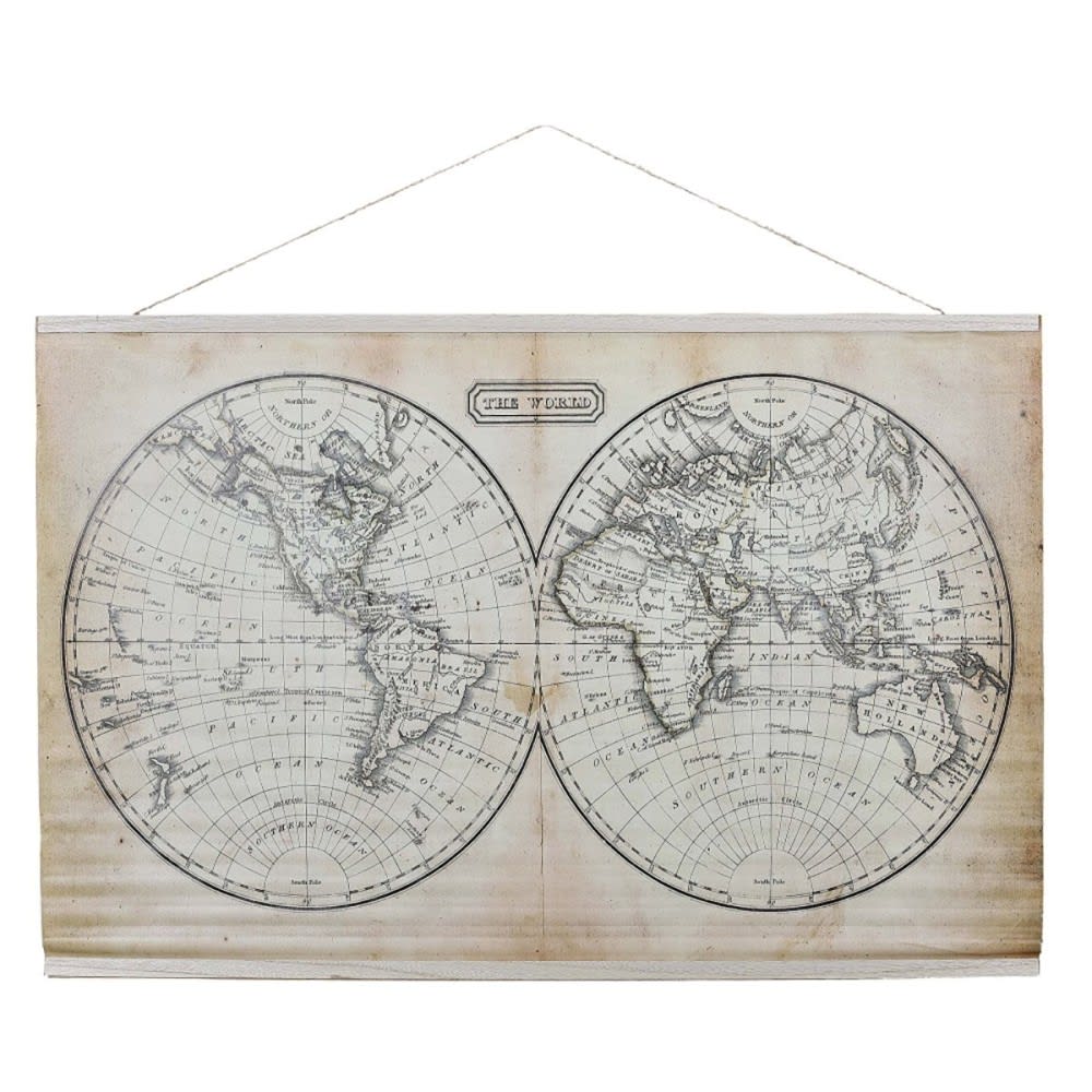 Tableau toile mappemonde 100x94cm