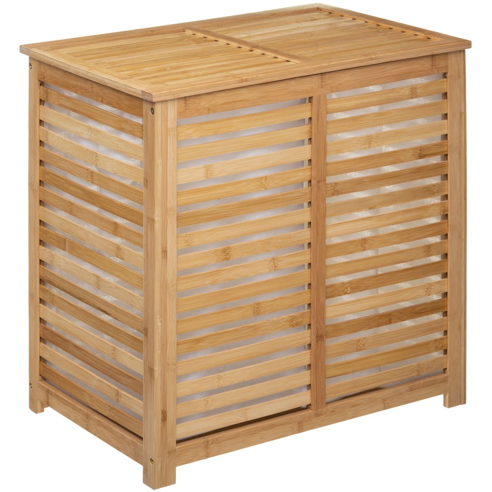 Panier à linge double - bambou