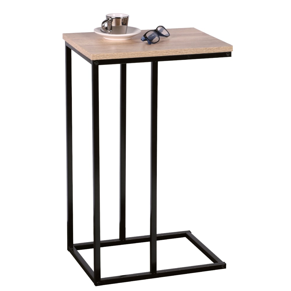 Table d'appoint/Bout de canapé métal noir et bois Table d'appoint/Bout de canapé métal noir et bois