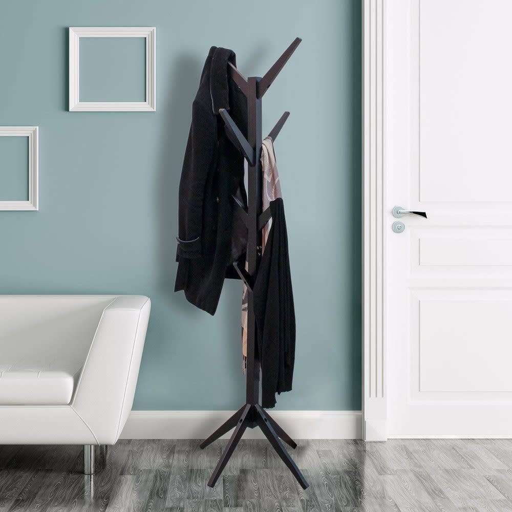 Porte-manteaux arbre en bois 8 tiges noir - Maisons du Monde
