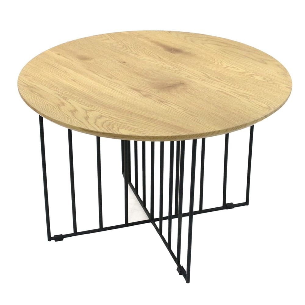 The Home Deco Factory Table basse ronde D70cm style industriel Beige Bois - 70x45x70cm