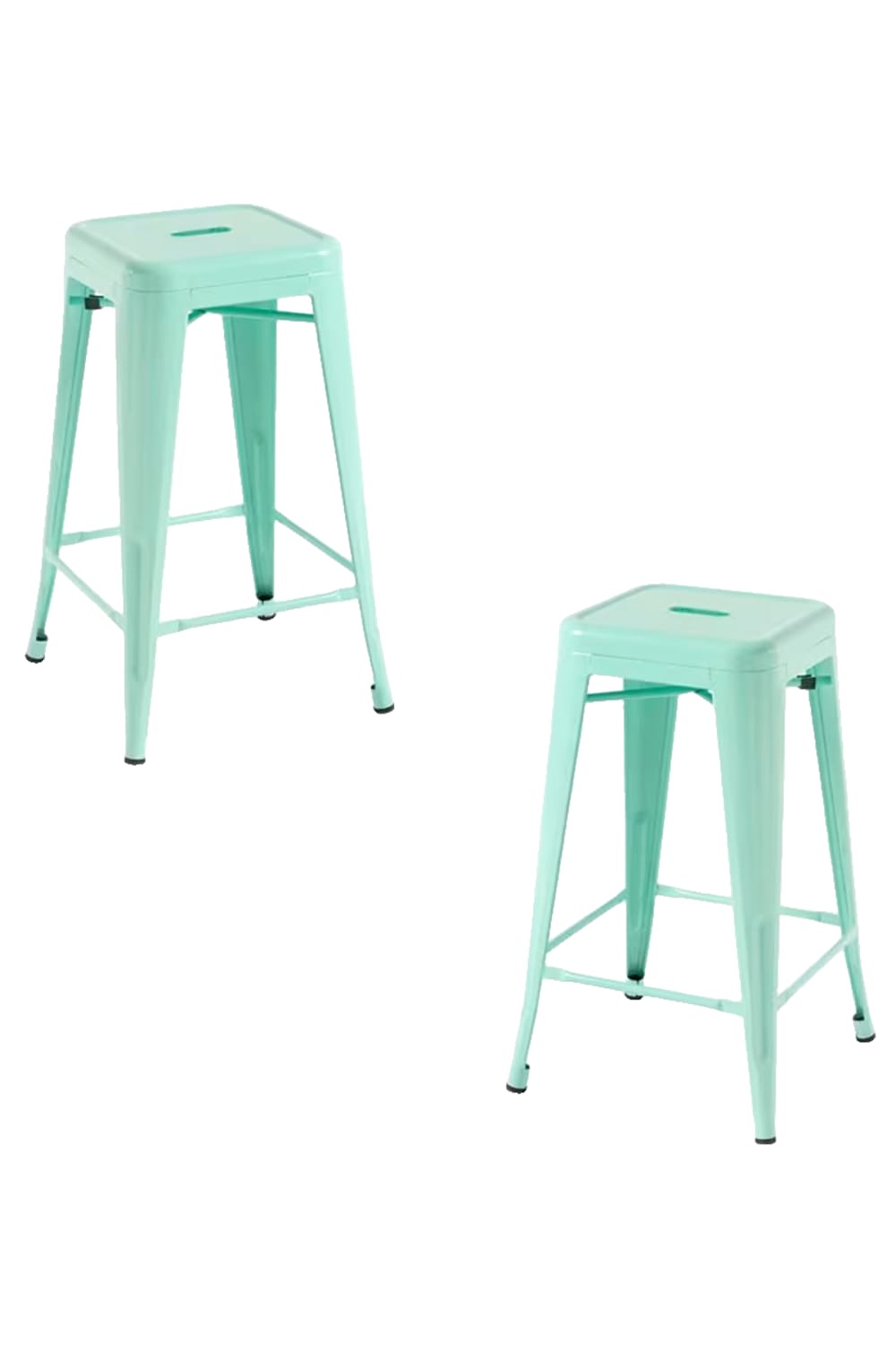Pack 2 taburetes color verde menta en acero reforzado