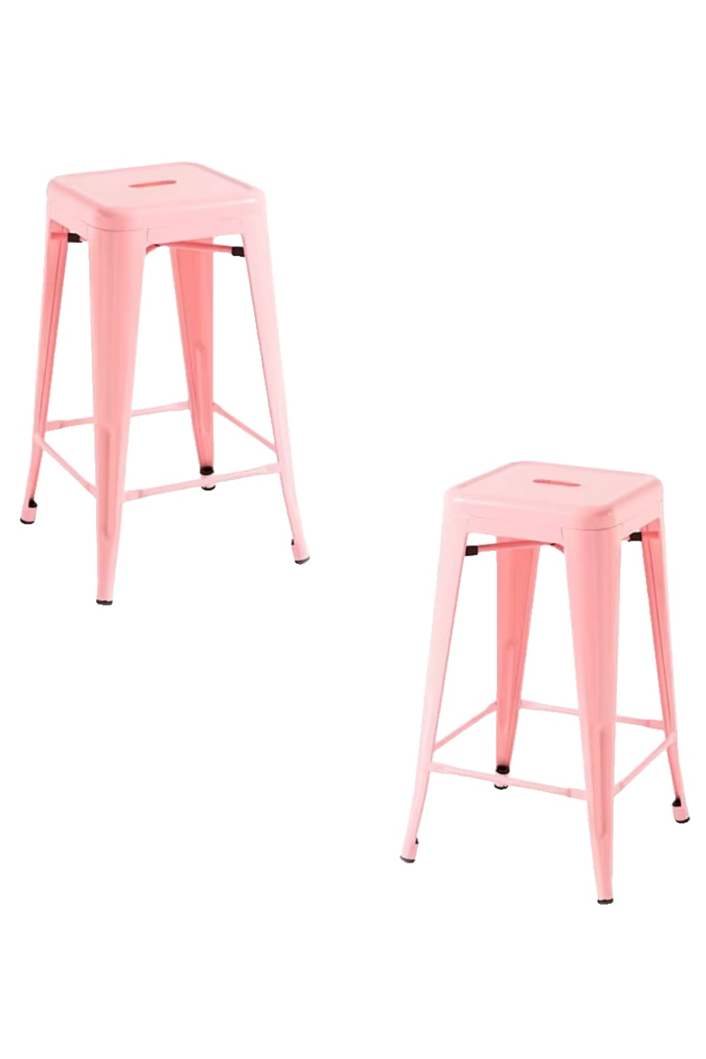 Pack 2 taburetes color rosa en acero reforzado