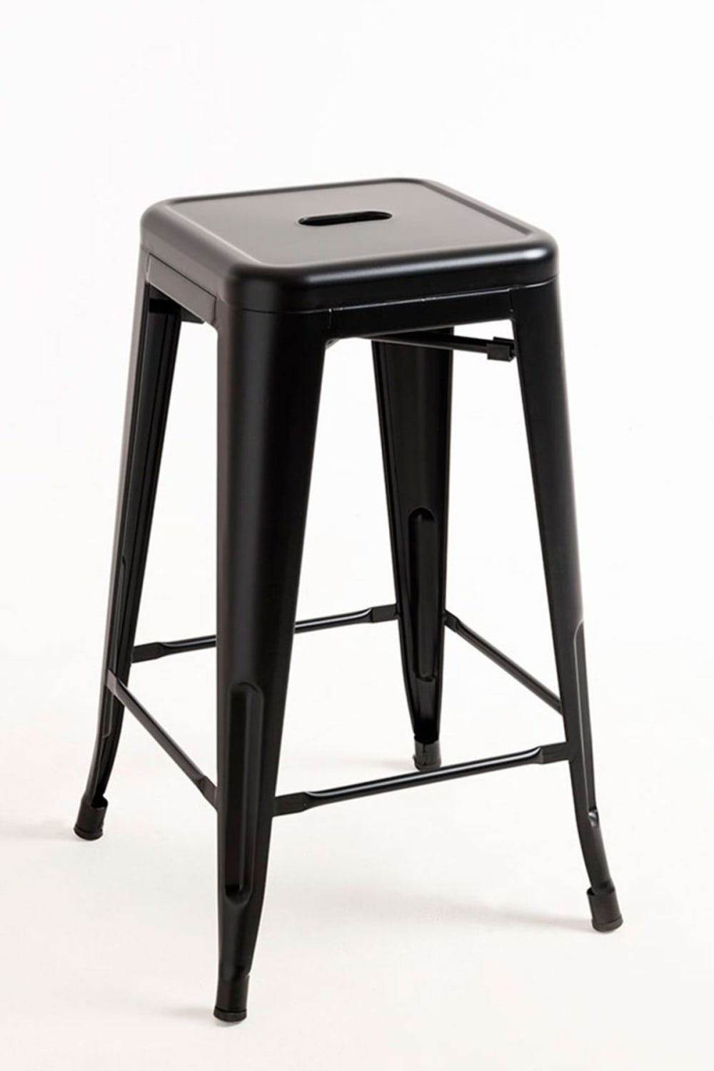 Pack 2 taburetes color negro mate en acero reforzado - Maisons du Monde
