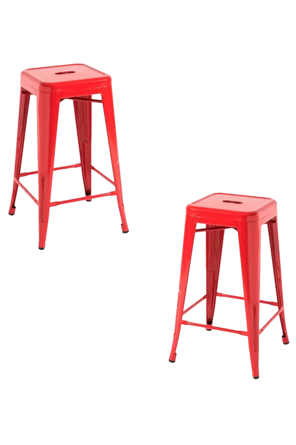 Pack 2 taburetes color rojo en acero reforzado