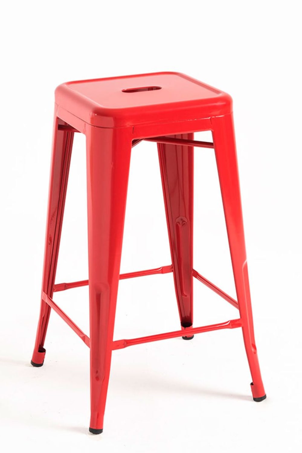 Pack 2 taburetes color rojo en acero reforzado - Maisons du Monde