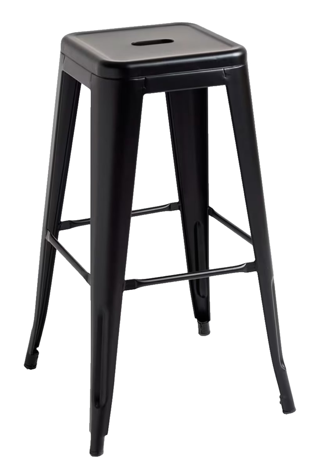 Taburete negro mate industrial en acero reforzado