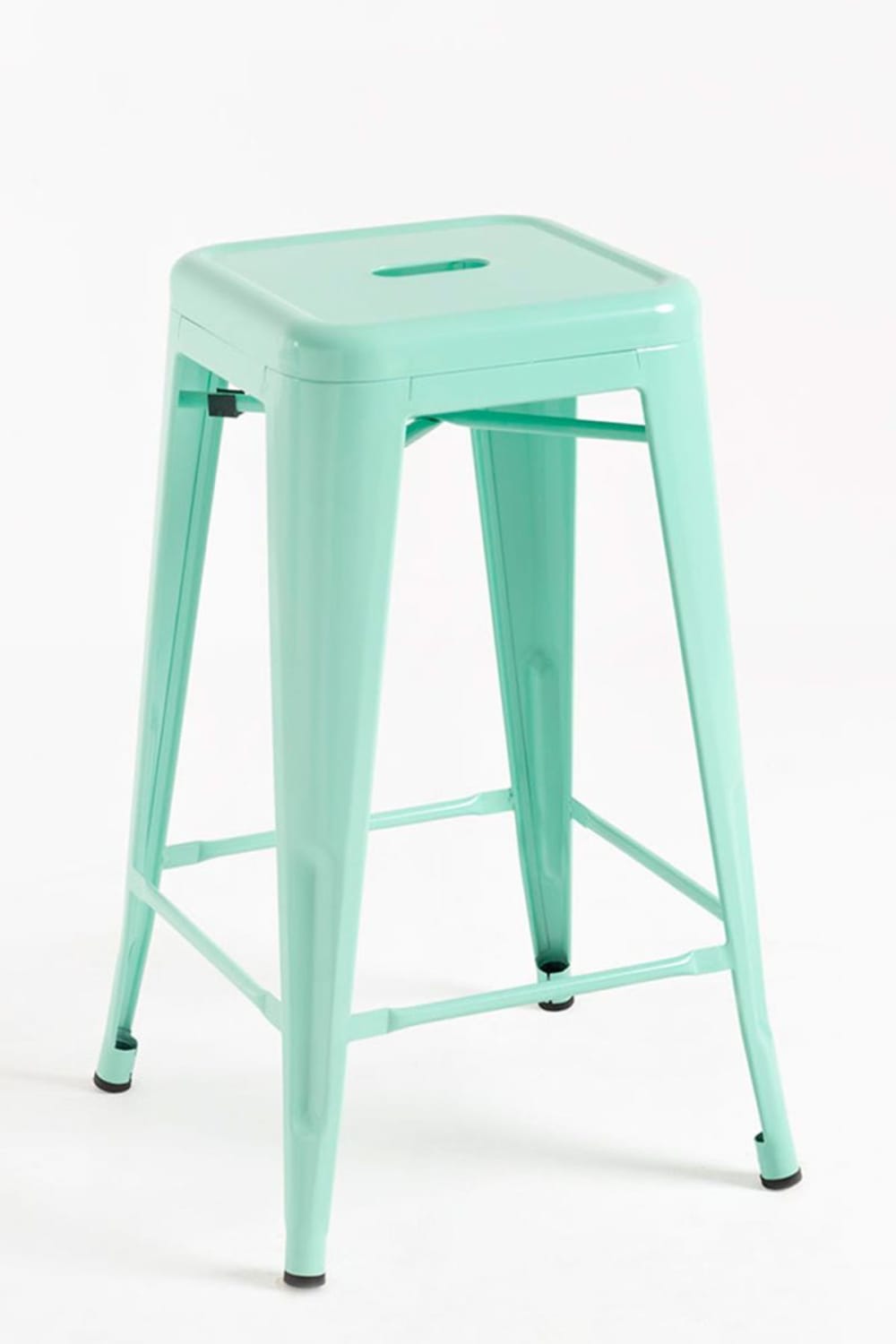 Pack 4 taburetes color verde menta en acero reforzado - Maisons du Monde