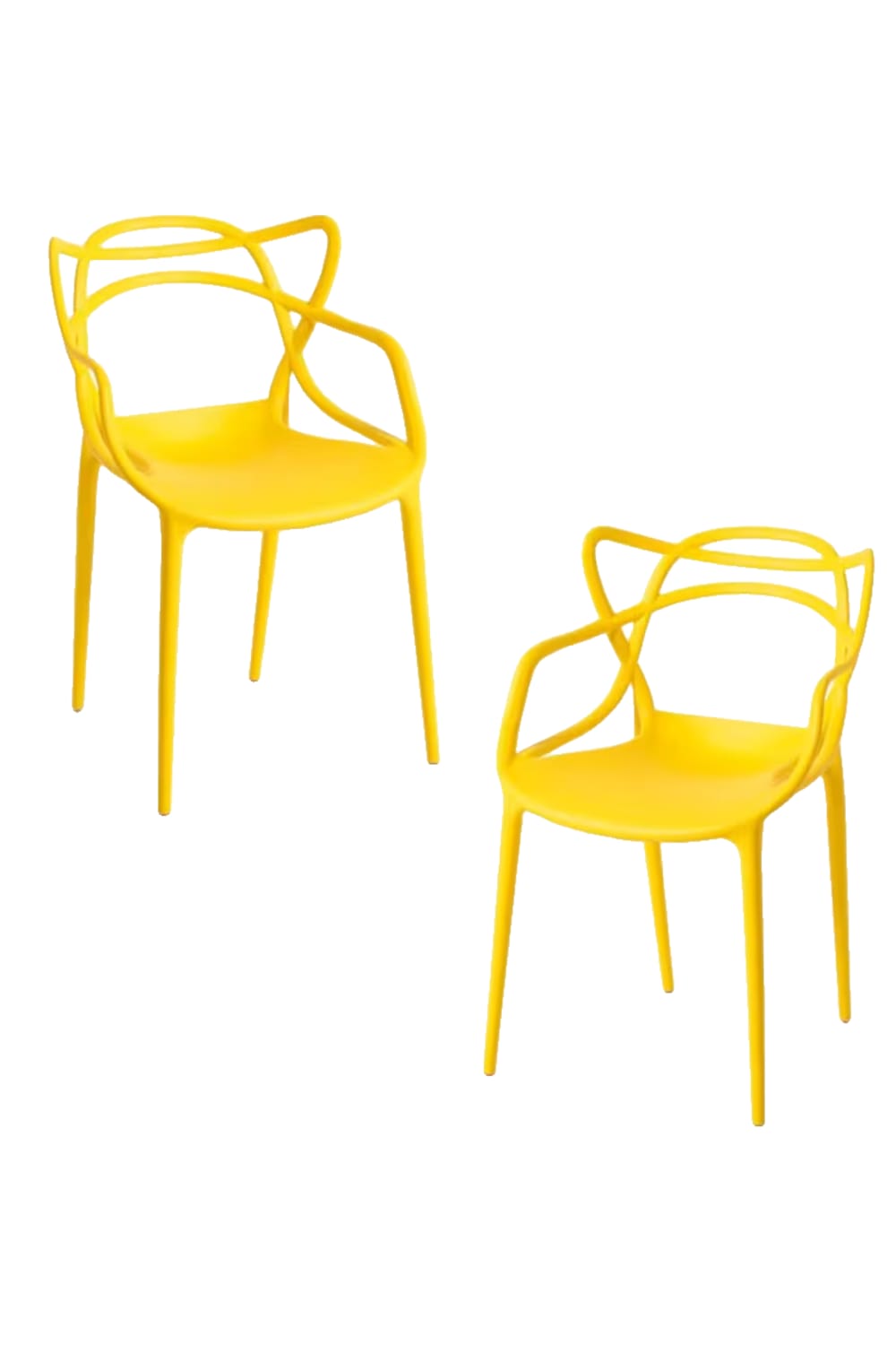 Pack 2 sillas color amarillo en polipropileno