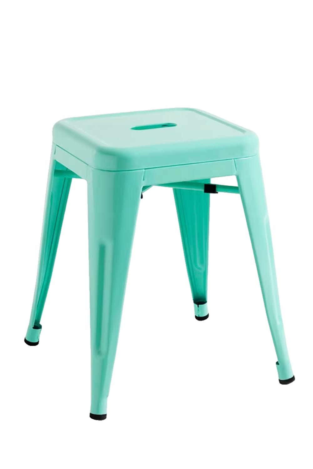 Taburete verde menta industrial en acero reforzado