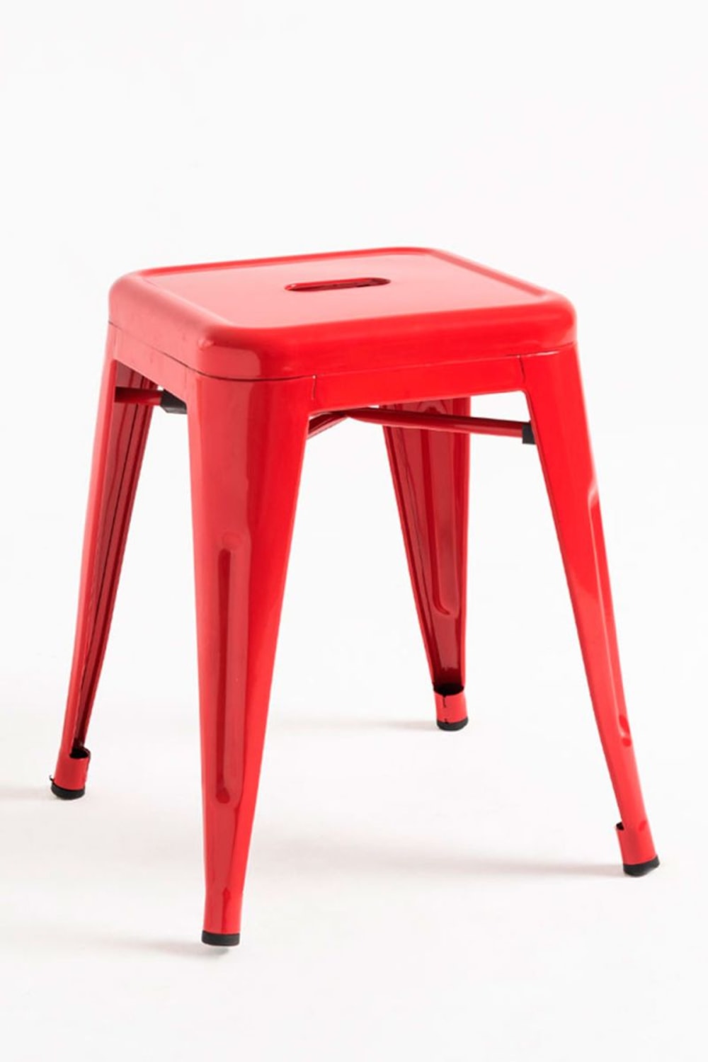 Pack 4 taburetes color rojo en acero reforzado - Maisons du Monde