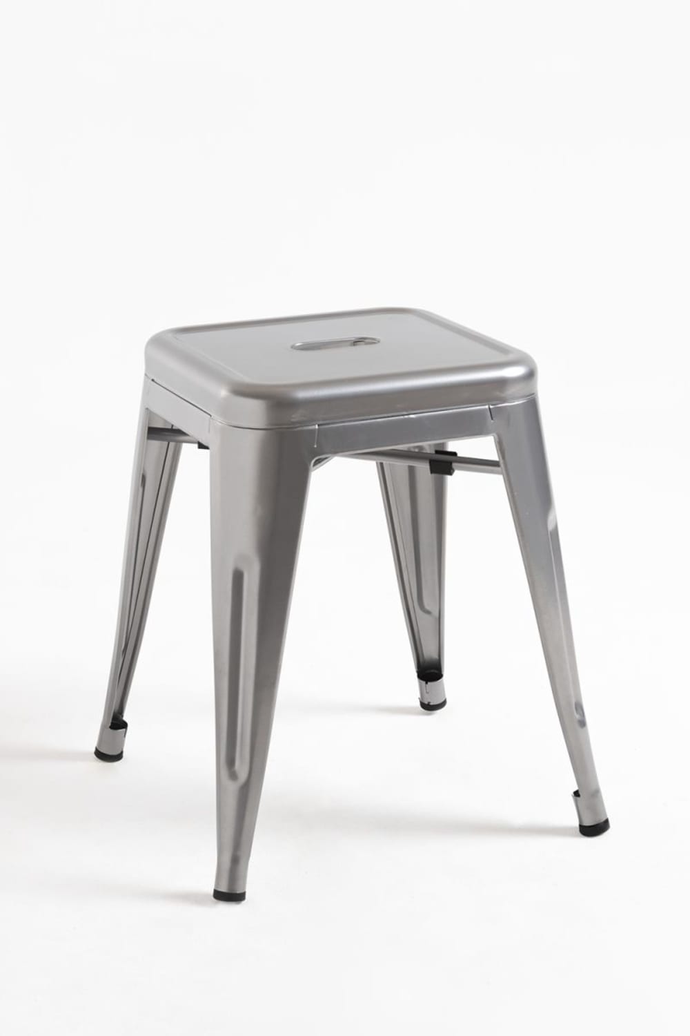 Pack 4 taburetes color gris metalizado en acero reforzado - Maisons du Monde