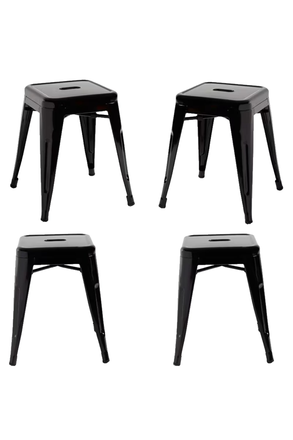 Pack 4 taburetes color negro en acero reforzado
