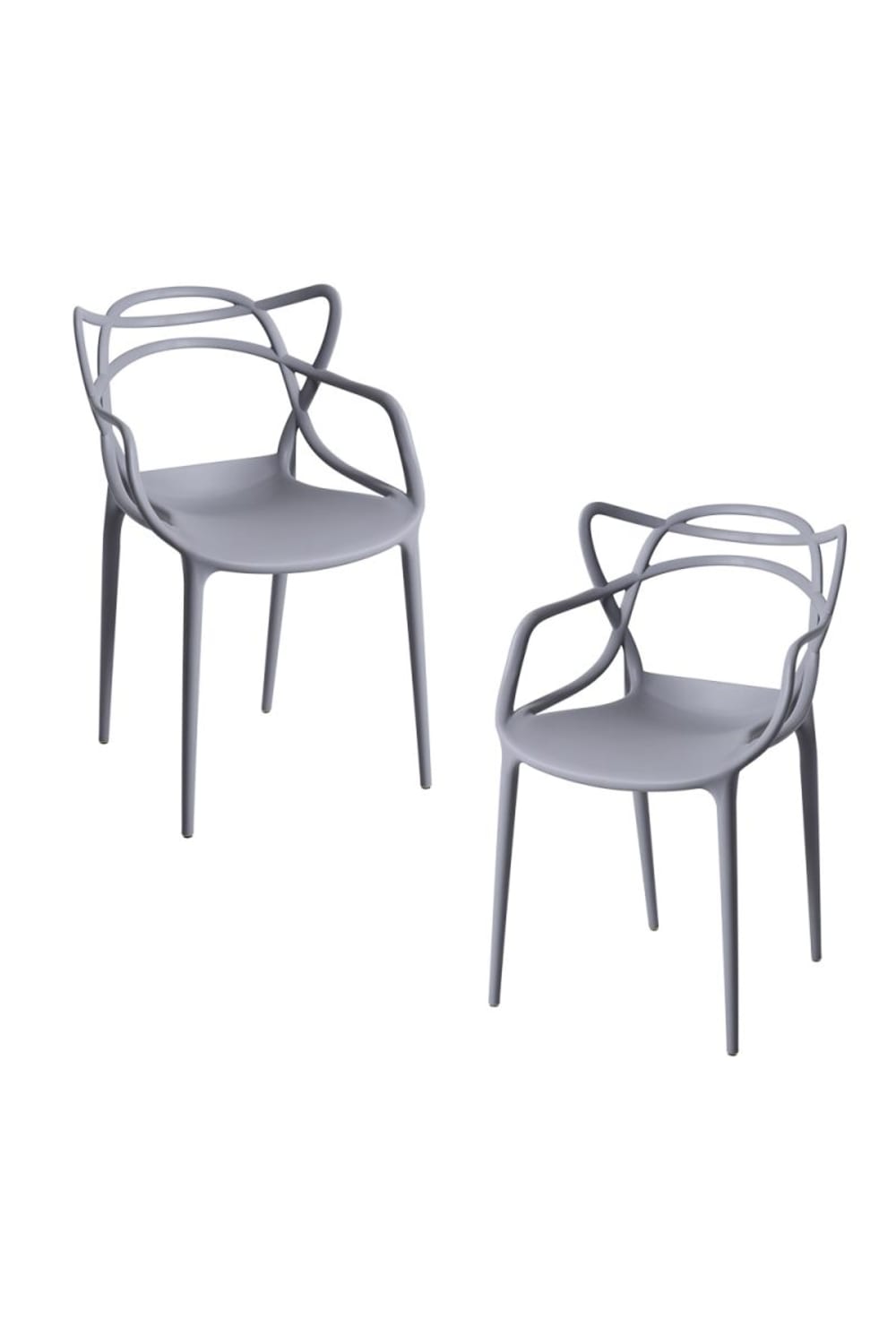 Pack 2 sillas color gris en polipropileno - Maisons du Monde