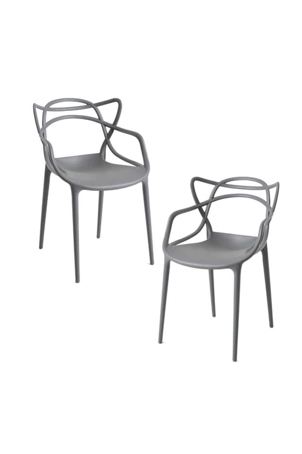 Pack 2 sillas color gris oscuro en polipropileno - Maisons du Monde