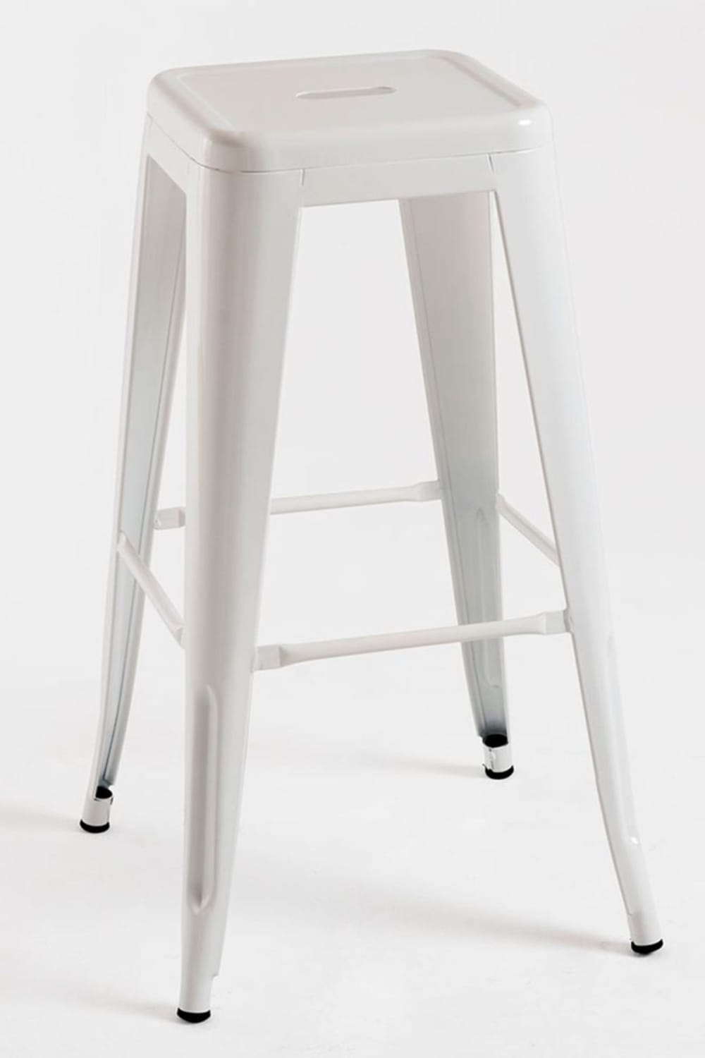 Pack 6 taburetes color blanco en acero reforzado - Maisons du Monde