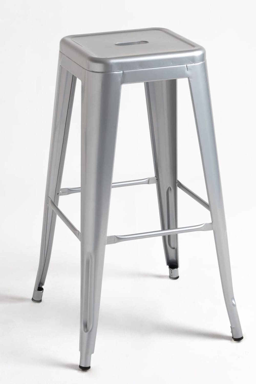 Pack 6 taburetes color gris metalizado en acero reforzado - Maisons du Monde