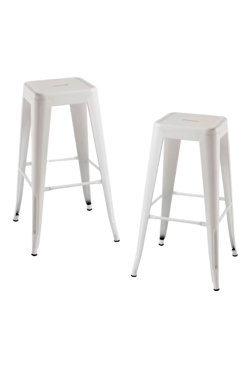 Pack 2 taburetes color blanco en acero reforzado
