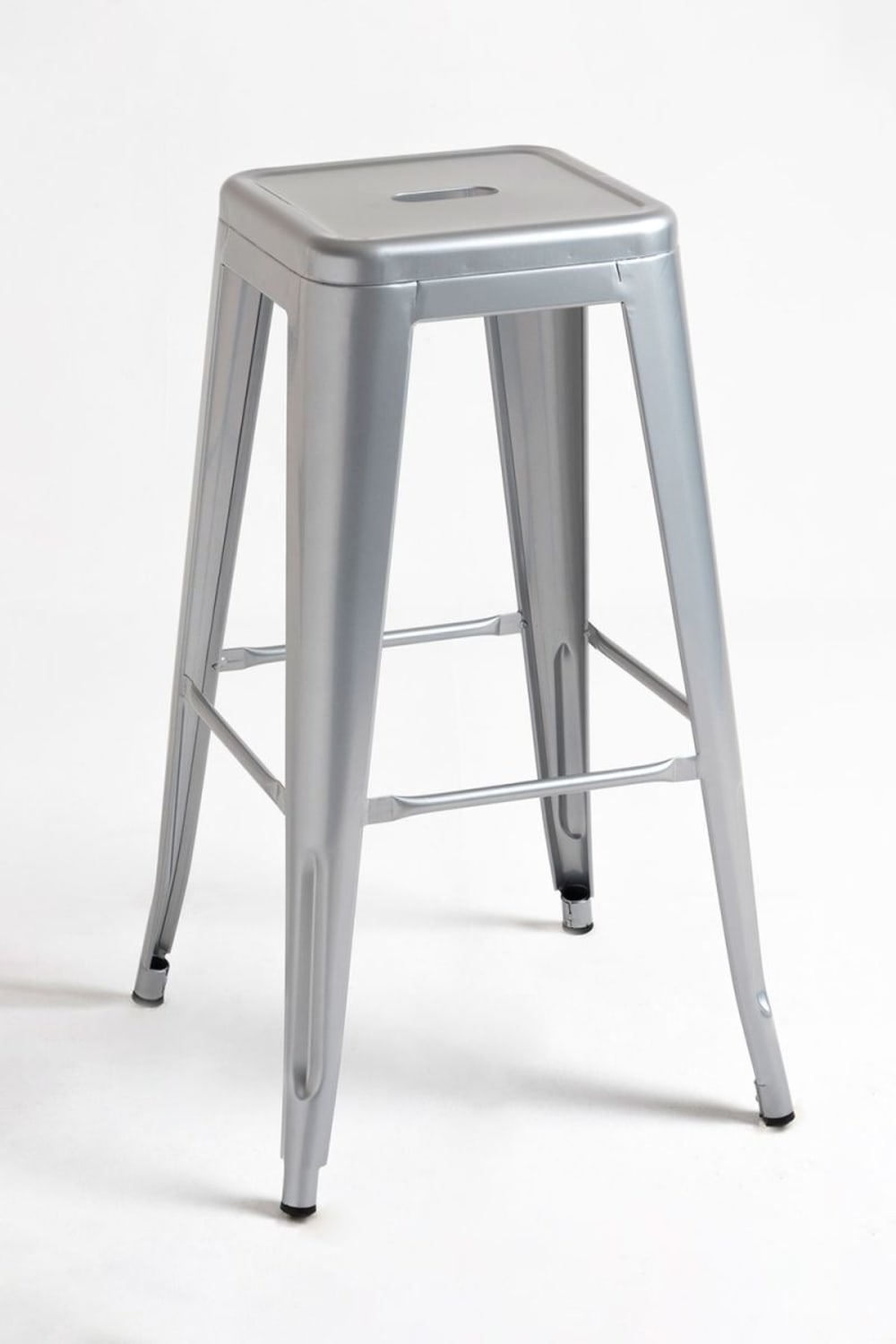 Pack 2 taburetes color gris metalizado en acero reforzado - Maisons du Monde