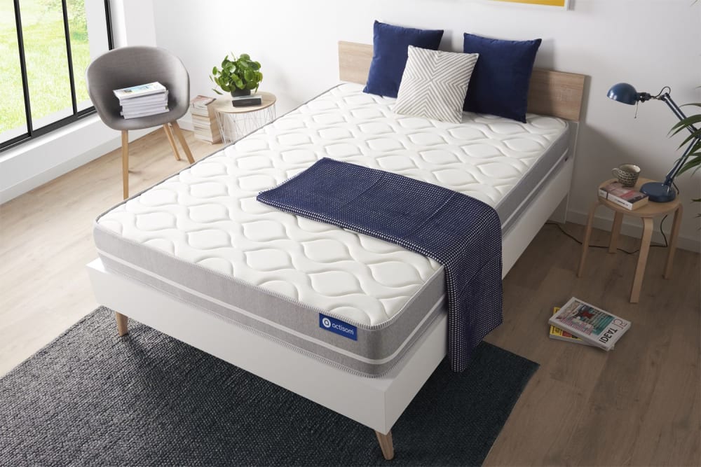 Colchón blanco con látex y espuma viscoelástica 180 x 190 - Maisons du Monde