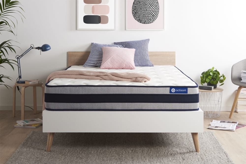 Colchón blanco con látex y espuma viscoelástica 150 x 190 - Maisons du Monde