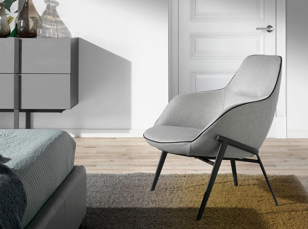 Fauteuil Confident en tissu gris