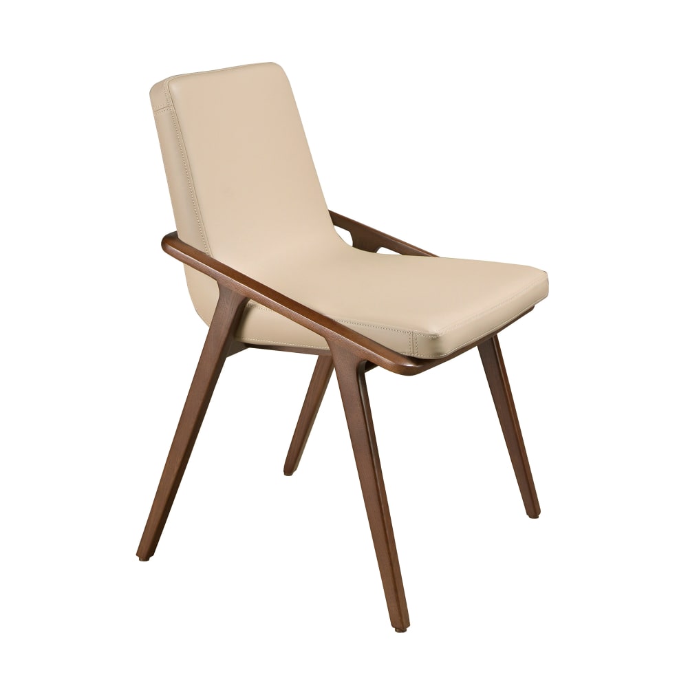 Chaise en simili cuir et effet bois noyer