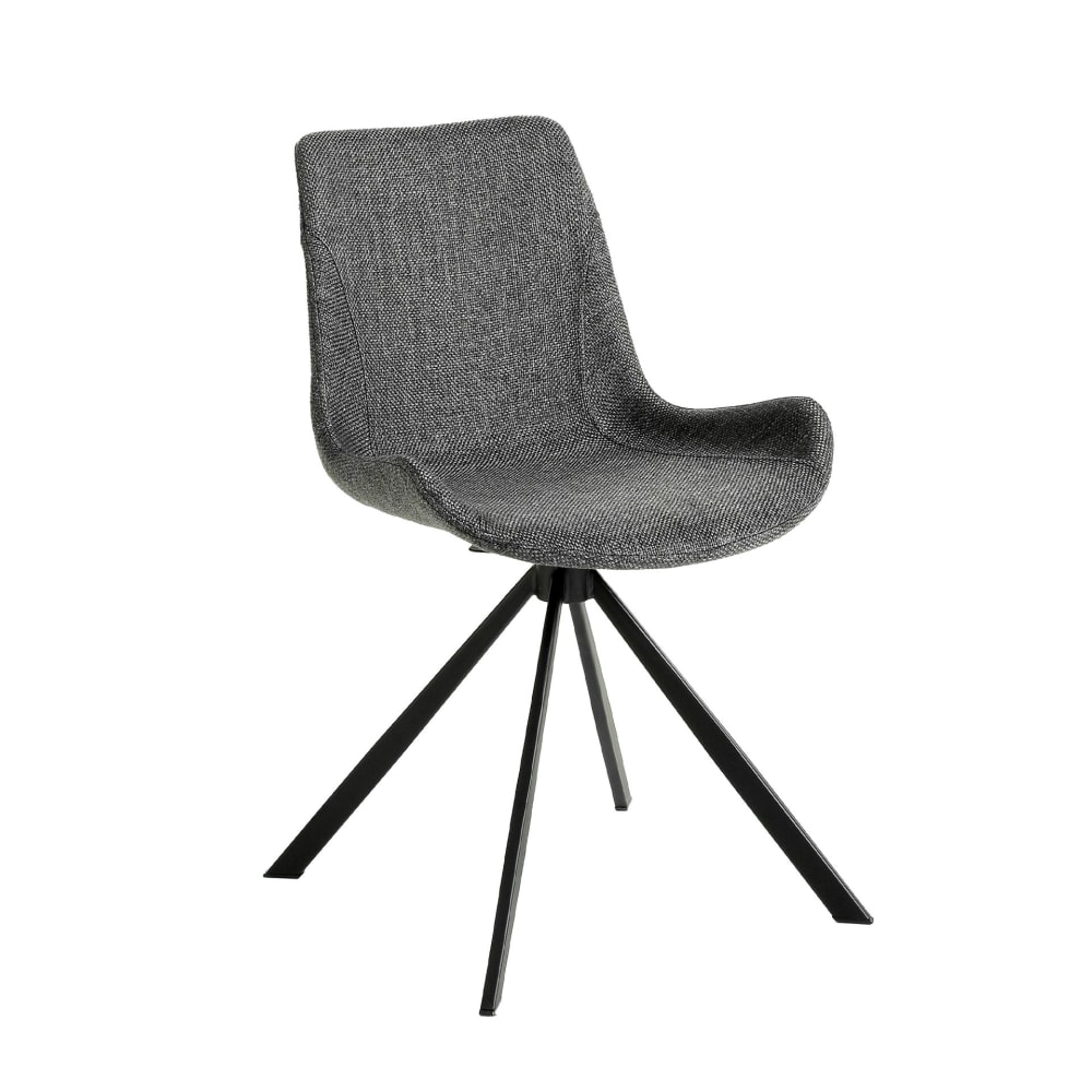 Chaise pivotante en tissu gris foncé