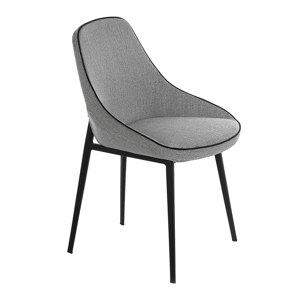 Chaise en tissu avec - noir acier