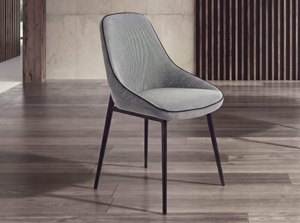 Angel Cerda Stuhl aus grauem Stoff style modern Schwarz Stoff
