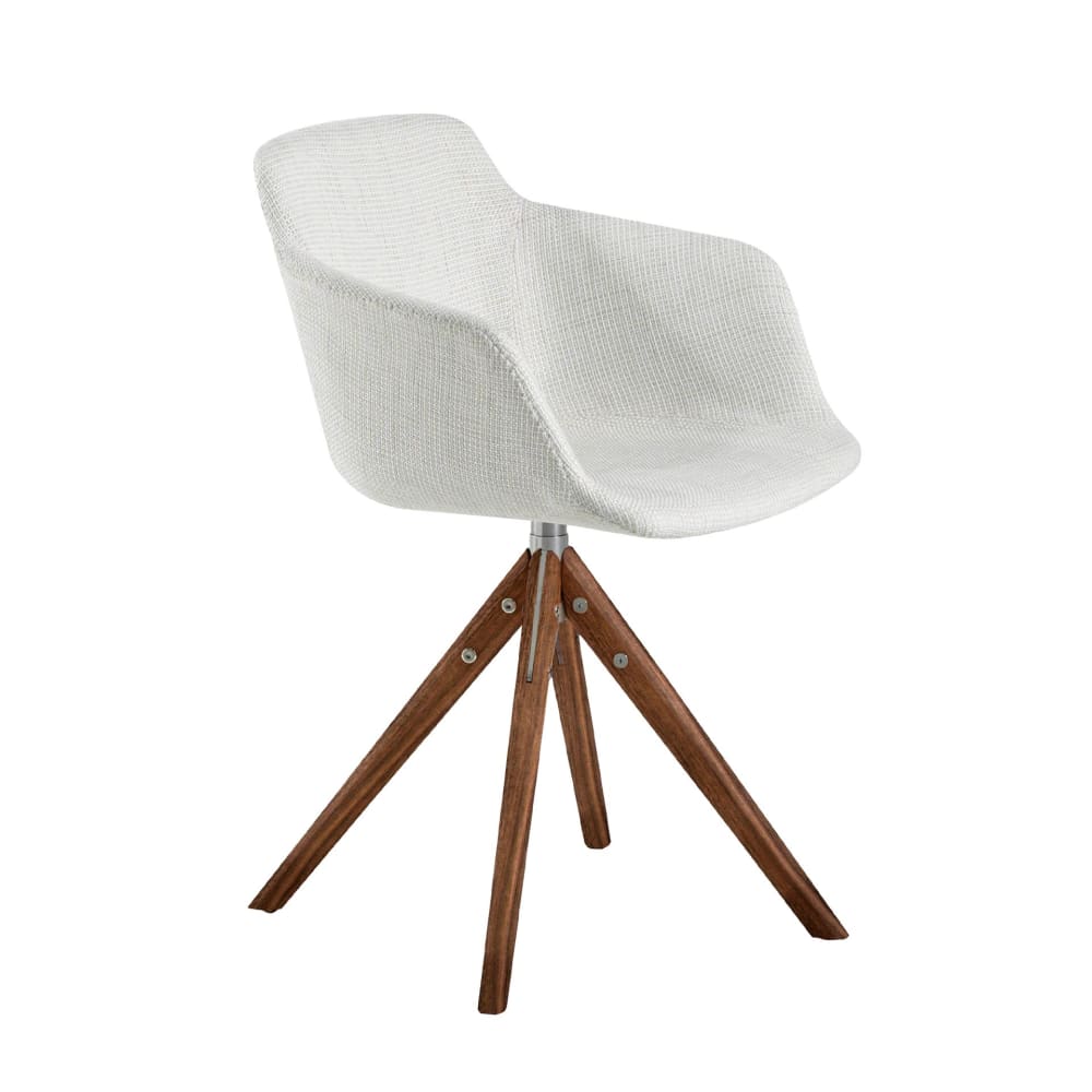 Chaise pivotante en tissu beige