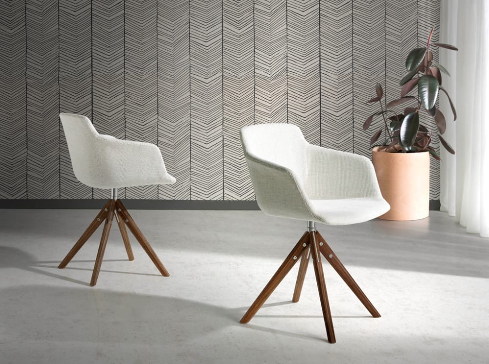 Silla comedor giratoria tela beige - Maisons du Monde