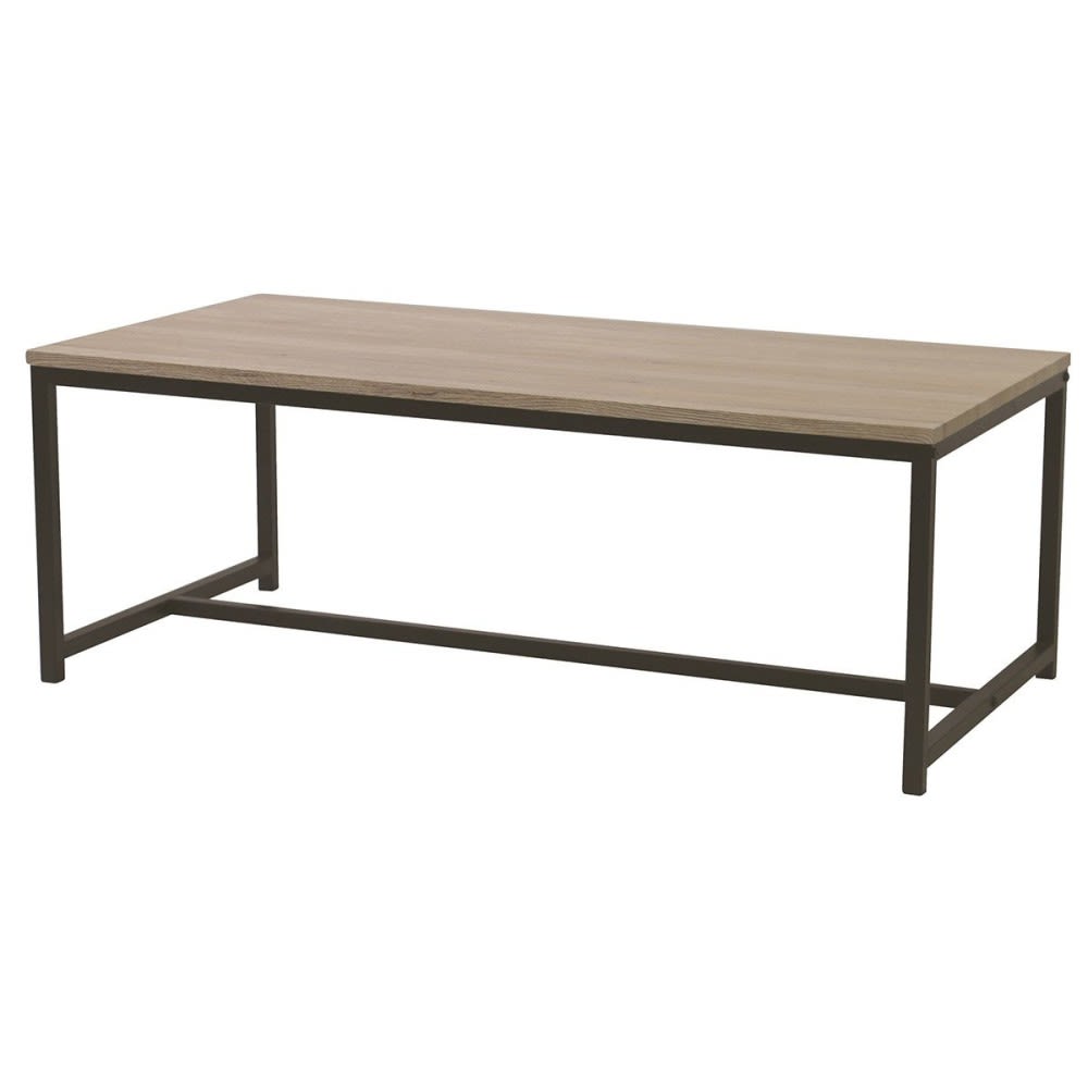 Fornord Table basse métal et bois L100cm Noir Métal - 100x36x50cm