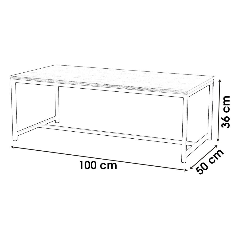 Table basse métal et bois L100cm - Maisons du Monde