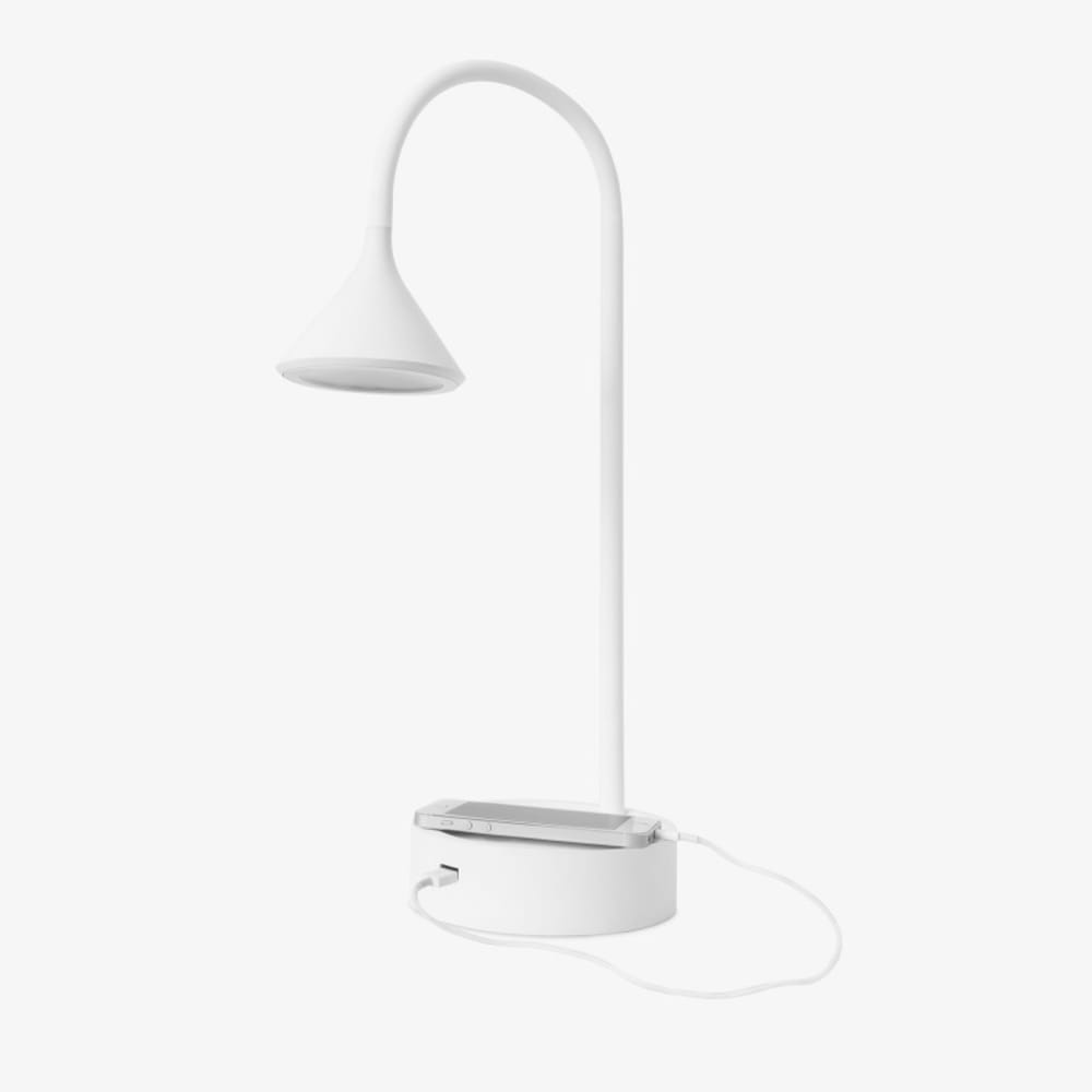 Lampe de table LED en métal blanc USB — vue 4