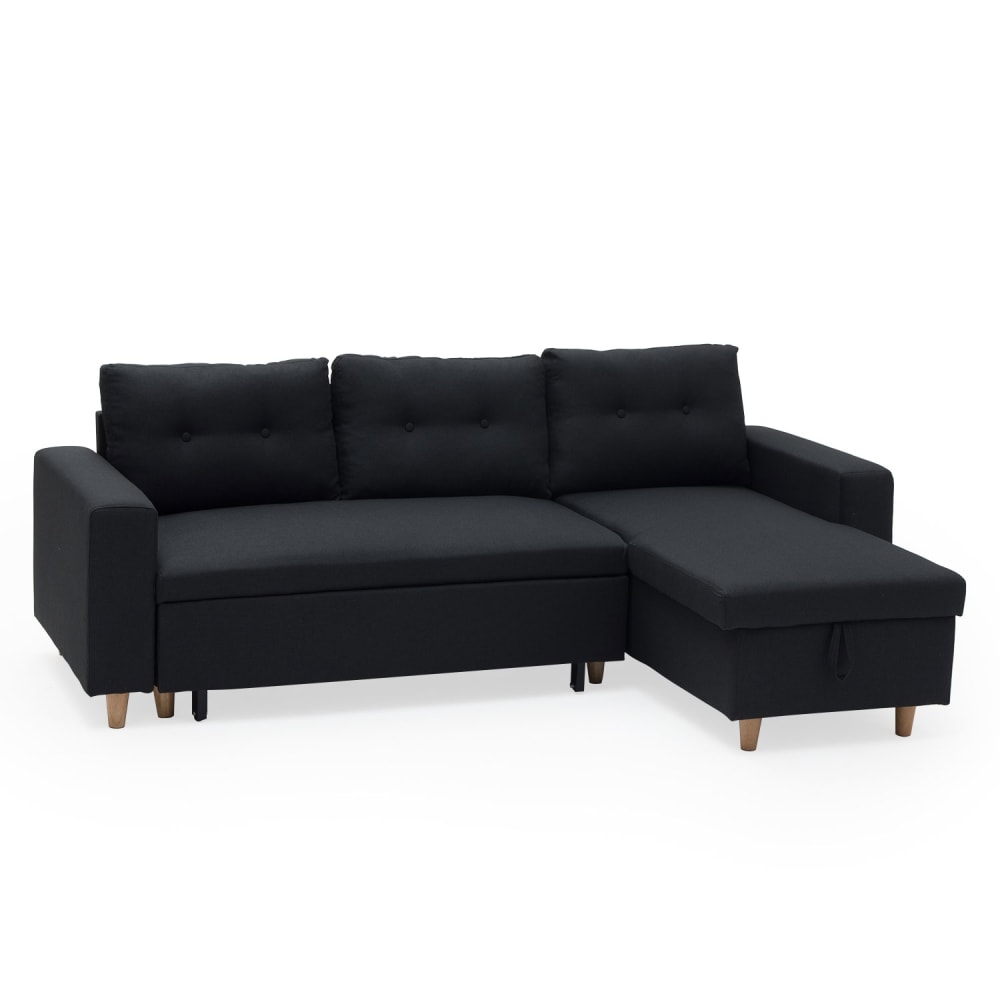 Canapé d'angle convertible - anthracite