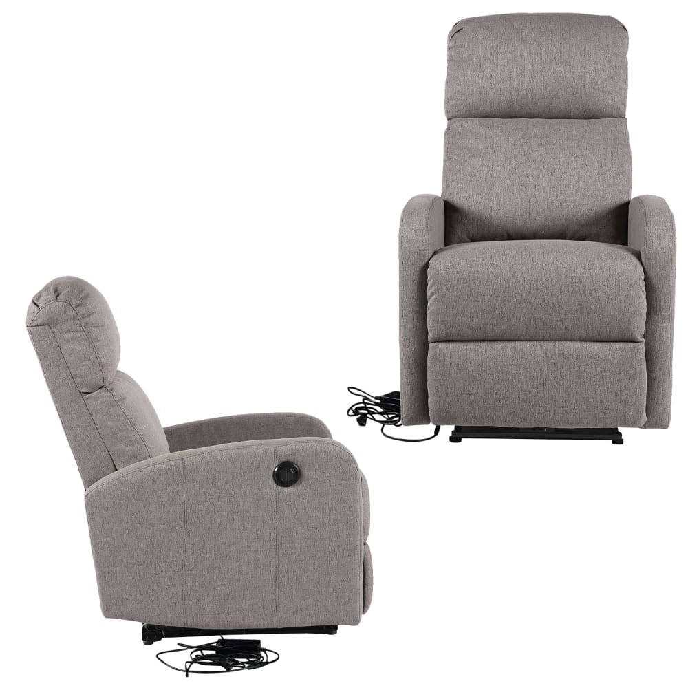 Fauteuil électrique inclinable en tissu gris
