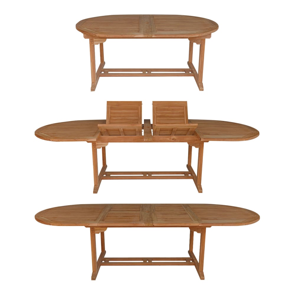Salon de jardin table ovale extensible 10 places en teck - Maisons du Monde